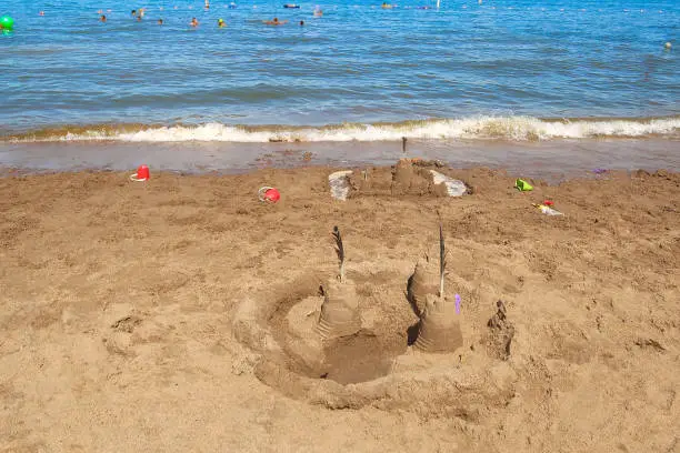 sand castle on beach