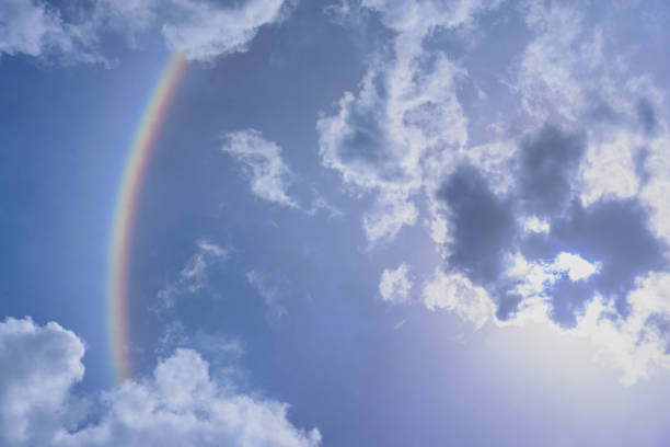 istock Blur sun halo with cloud in the blue sky. 806623682