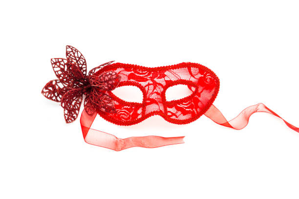 istock Carnival mask decorated with designs on a white background 806627034