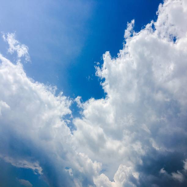 istock Blue sky clouds. Beautiful blue sky with white clouds background. Sky white clouds 806662240