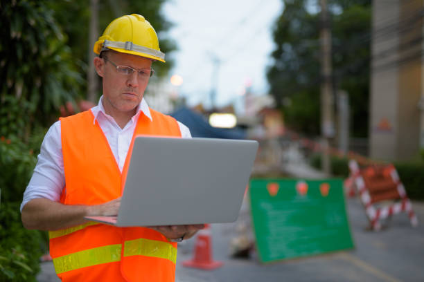 istock Portrait of mature man construction worker at the construction site 806666670