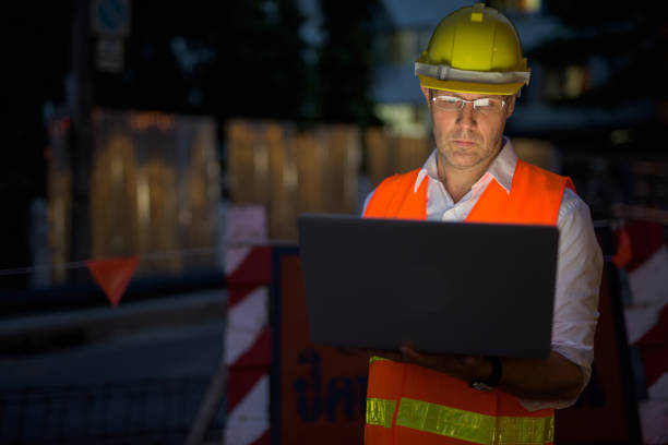 istock Portrait of mature man construction worker at the construction site 806667542