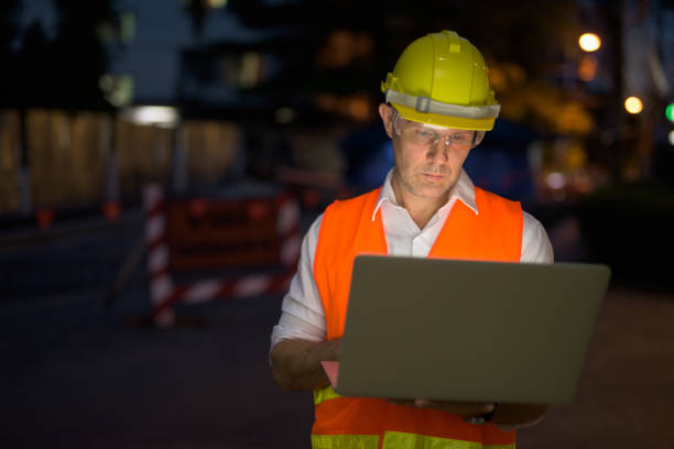 istock Portrait of mature man construction worker at the construction site 806667572