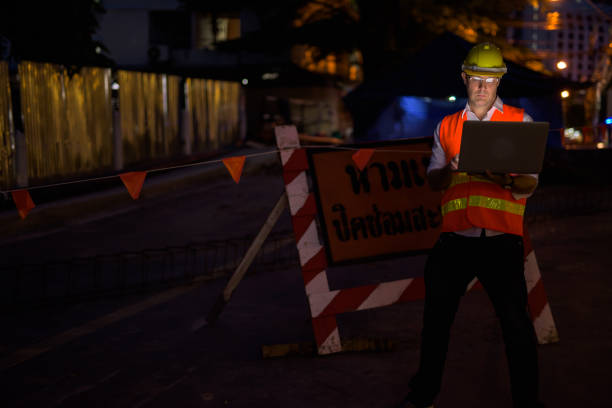 istock Portrait of mature man construction worker at the construction site 806667658