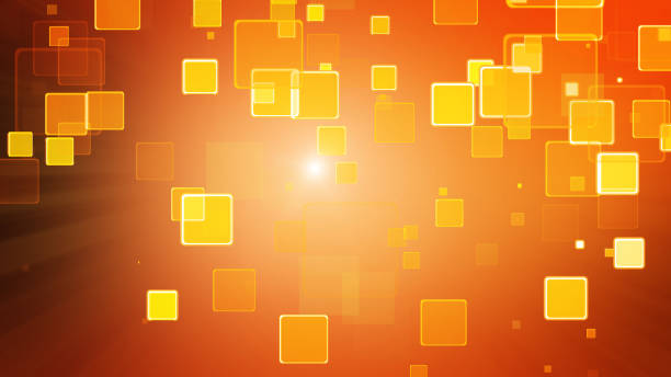 istock Warm orange color motion background with animated squares. Light ray effect 806688996