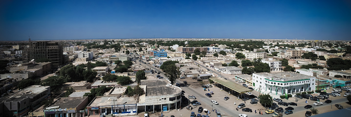Aerial cityscape view to Nouakchott, capital of Mauritania