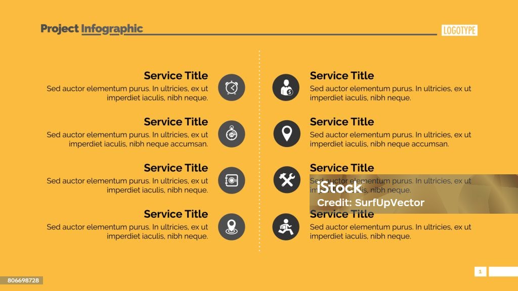 Slide Example Services List Services Slide Template Stock Illustration - Download Image Now - List ...