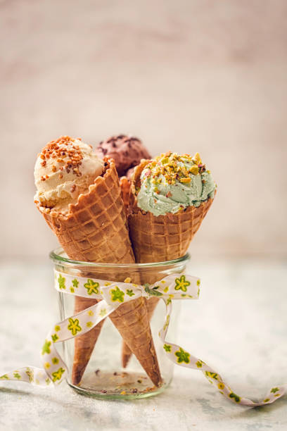 istock Vanilla, Chocolate and Pistachio Ice Cream 806704460