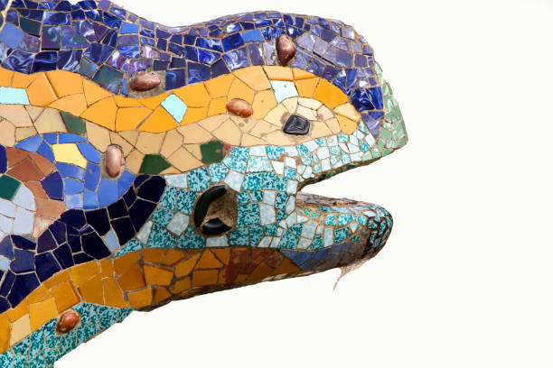 lizard fountain, park guel, barcelona, spain