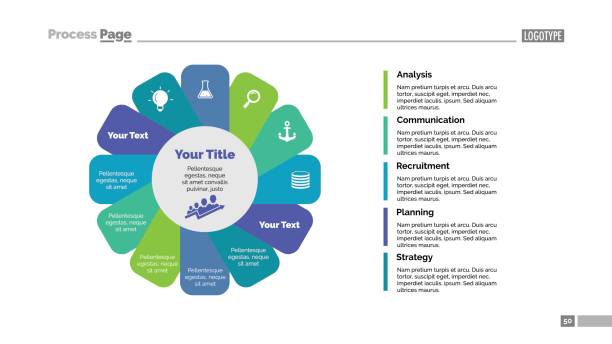 Twelve Petals Slide Template Twelve petals process chart. Business data. Flower, diagram. Creative concept for infographic, templates, presentation. Can be used for topics like training, teamwork. number 12 stock illustrations