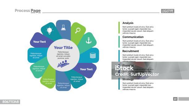 Twelve Petals Slide Template Stock Illustration - Download Image Now - Number 12, Infographic, Circle