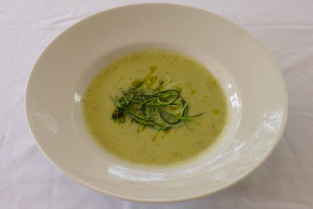istock Zucchini soup in a white plate 806730030