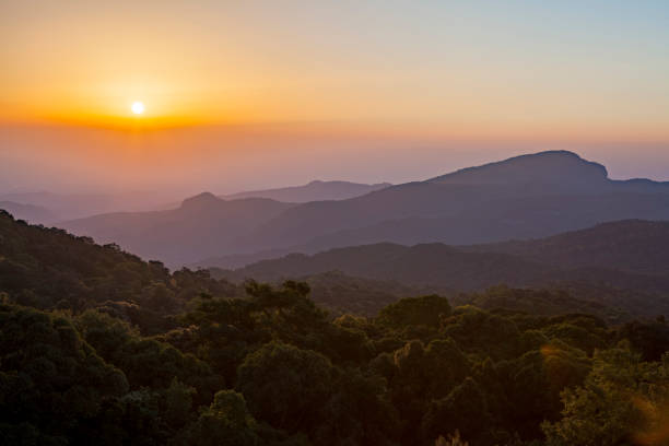 istock Mountain valley during sunrise. Natural winter landscape 806730196