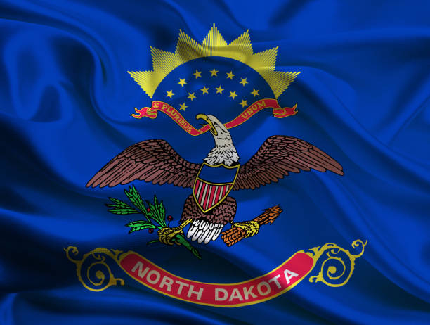 istock North Dakota State waving flag 806743220