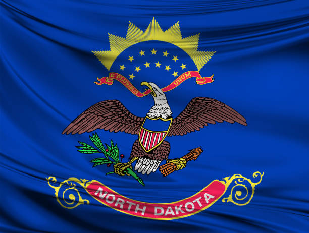 istock Waving North Dakota State flag 806745762