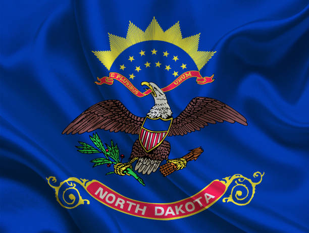 istock Waving North Dakota State flag 806745780