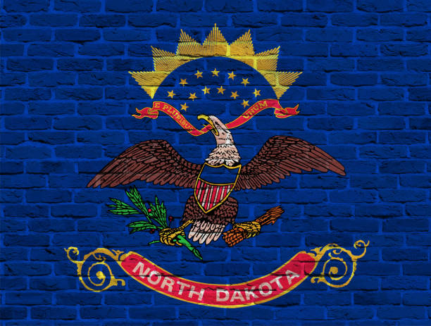 istock North Dakota State flag painted on stones in nature 806746228
