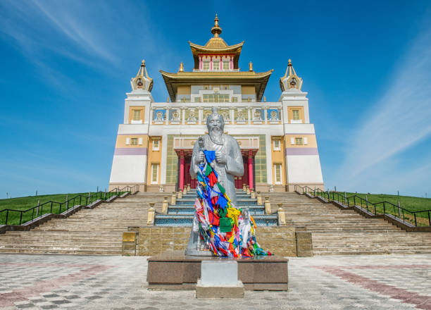 The Buddhist complex "Golden Abode of Buddha Shakyamuni". The Buddhist complex "Golden Abode of Buddha Shakyamuni". Kalmykia, Russia. It is largest Buddhist temple in Europe and accommodates largest in Europe statue of Buddha"n republic of kalmykia stock pictures, royalty-free photos & images