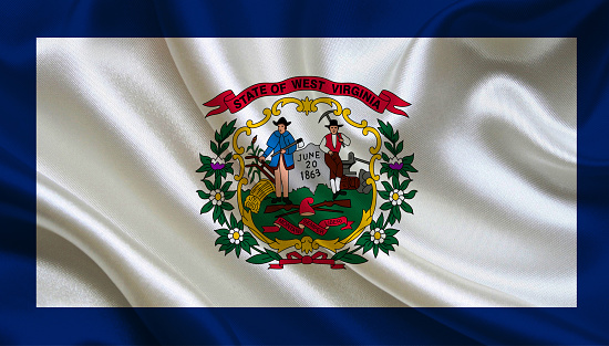 US State waving flag of West Virginia