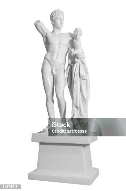 White Marble Classic Statue Isolated On White Background Stock Photo - Download Image Now