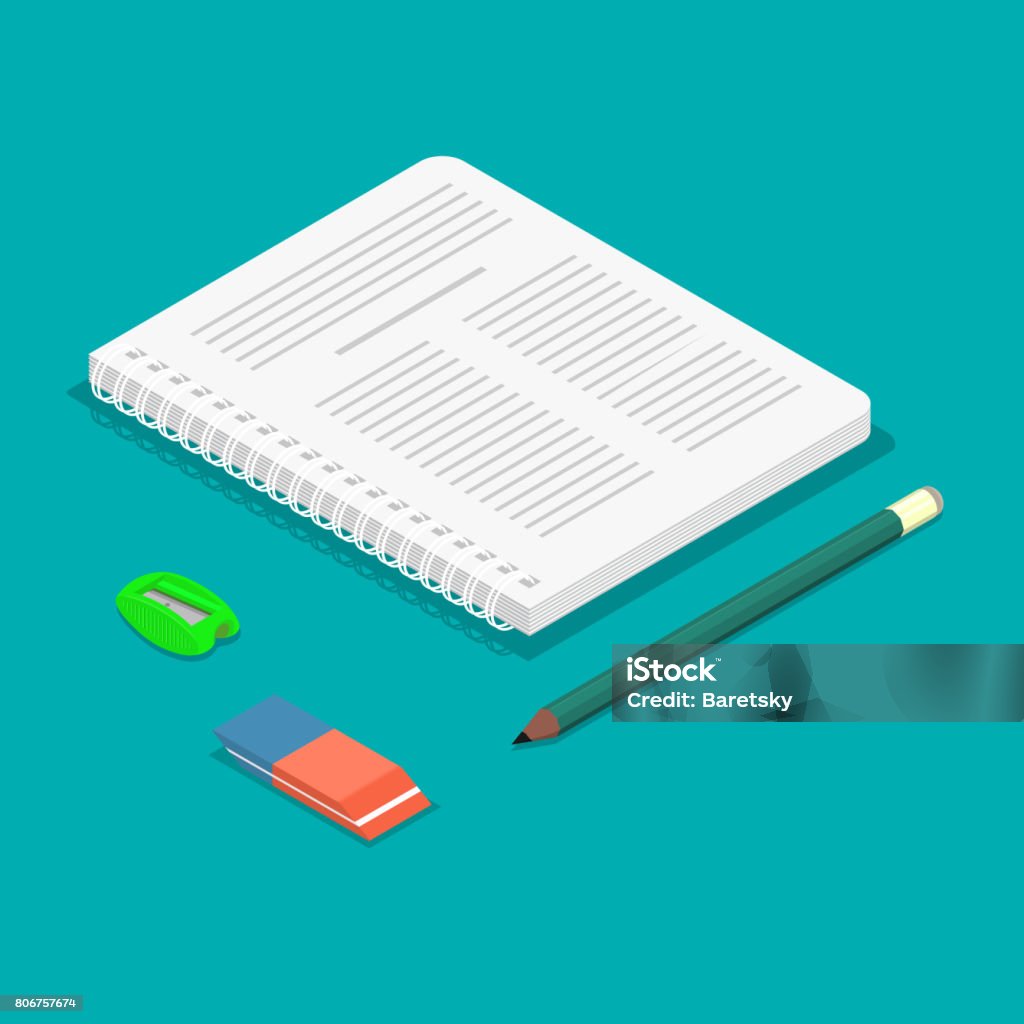 Notebook Eraser Notebook Pencil Eraser Stock Illustration - Download Image Now ...