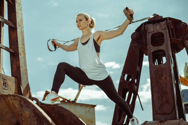 istock Beautiful athletic woman doing exercise 806764922