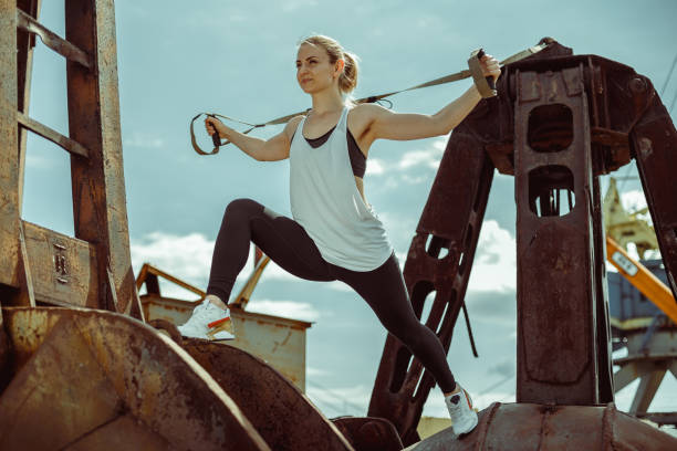 istock Beautiful athletic woman doing exercise 806765492