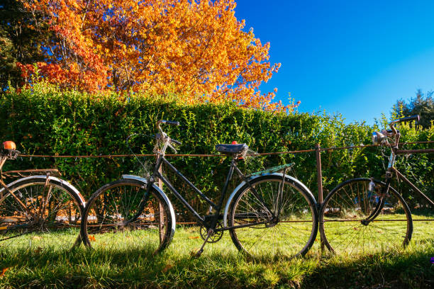 Wall of Bikes in Arrowtown, Otago, New Zealand