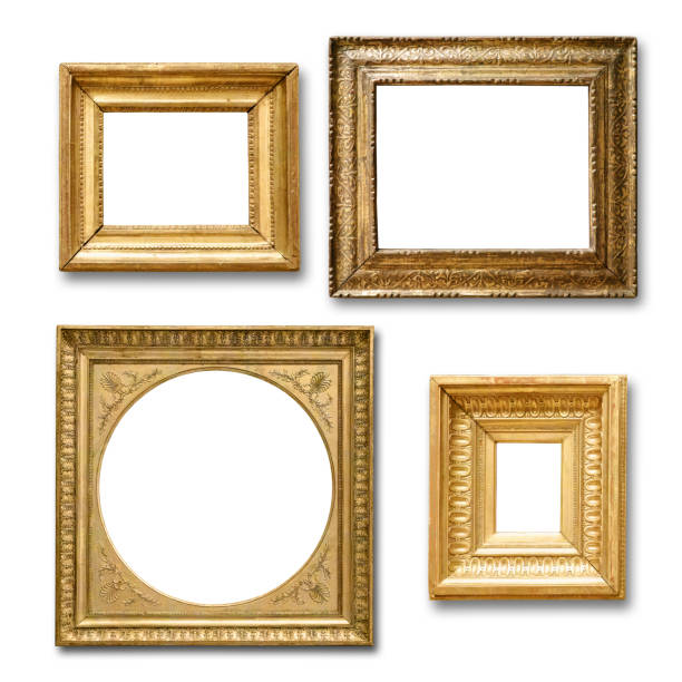 istock Set of golden vintage frame (Clipping Path) 806794052