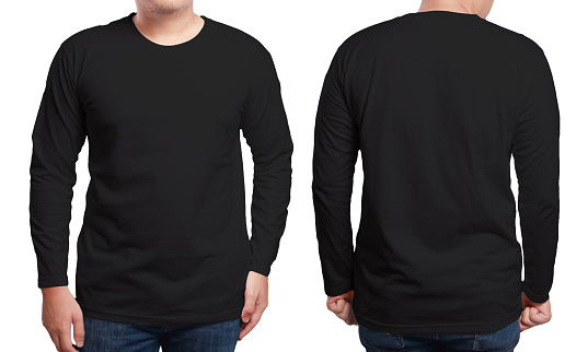 Negro largo manga camiseta plantilla de diseño photo