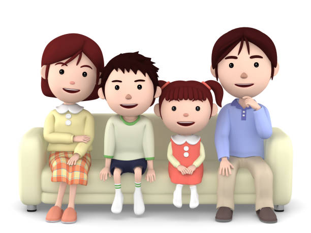 istock Mother, father and son and daughter, sitting on the sofa. 806817088