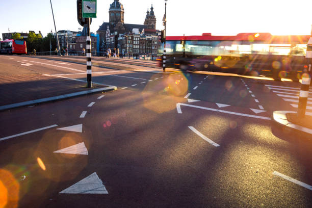istock Public transportation - bus - in Amsterdam city center 806820366