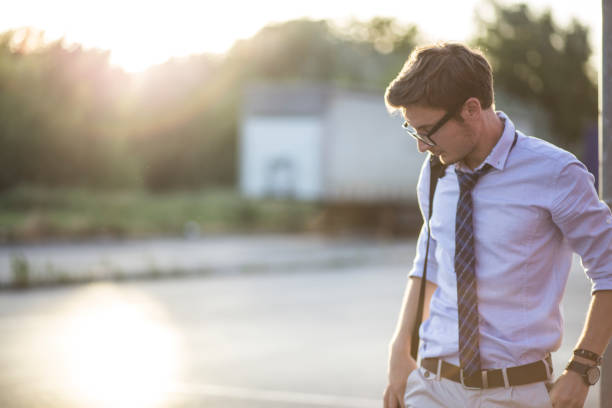 Photo of a young businessman  taking a break