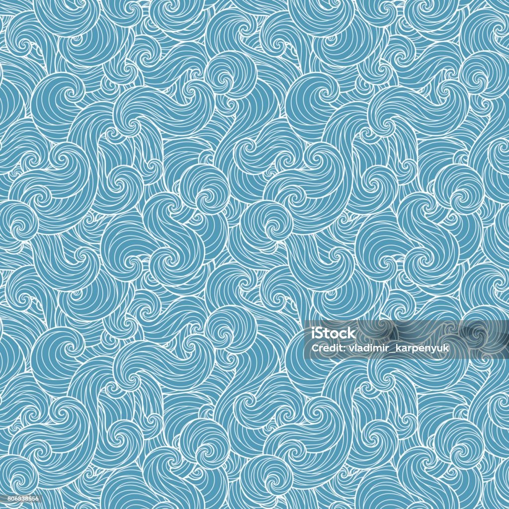 Wave Pattern Fill Seamless Abstract Handdrawn Waves Pattern Stock Illustration - Download ...