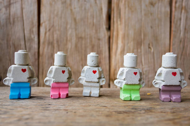 Miniature clay doll on the bottom rightof image
