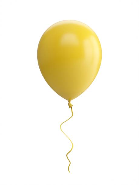 istock 3D Rendering yellow Balloon Isolated on white Background 806858230