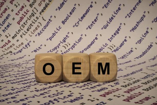istock oem - cube with letters and words from the computer, software, internet categories, wooden cubes 806861034