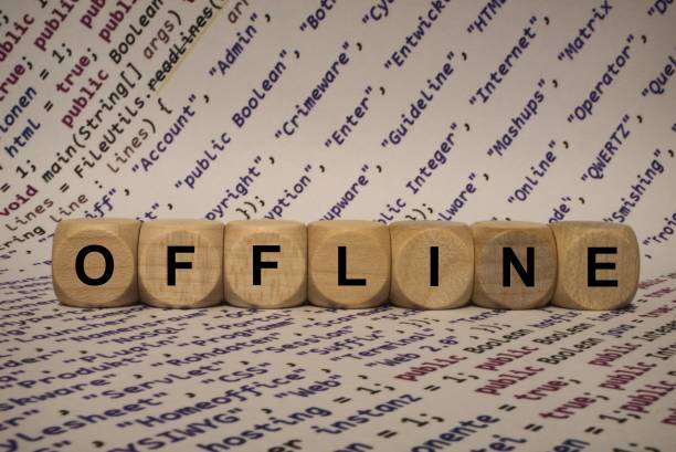 istock offline - cube with letters and words from the computer, software, internet categories, wooden cubes 806861036