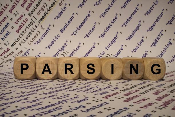 istock parsing - cube with letters and words from the computer, software, internet categories, wooden cubes 806861226