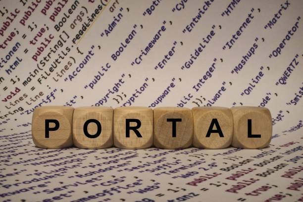 istock portal - cube with letters and words from the computer, software, internet categories, wooden cubes 806861630