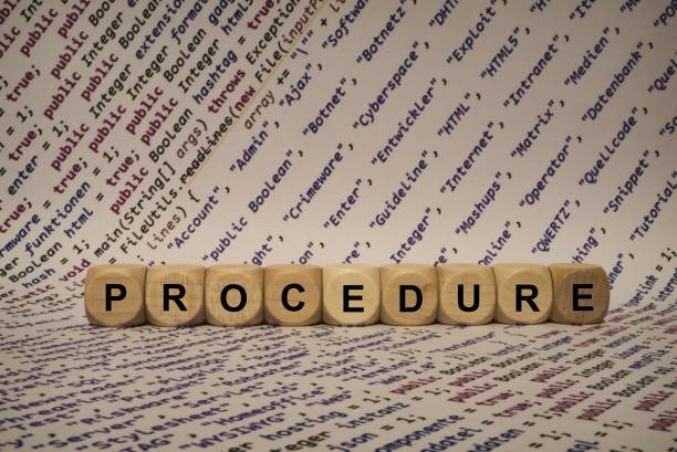 istock procedure - cube with letters and words from the computer, software, internet categories, wooden cubes 806861778