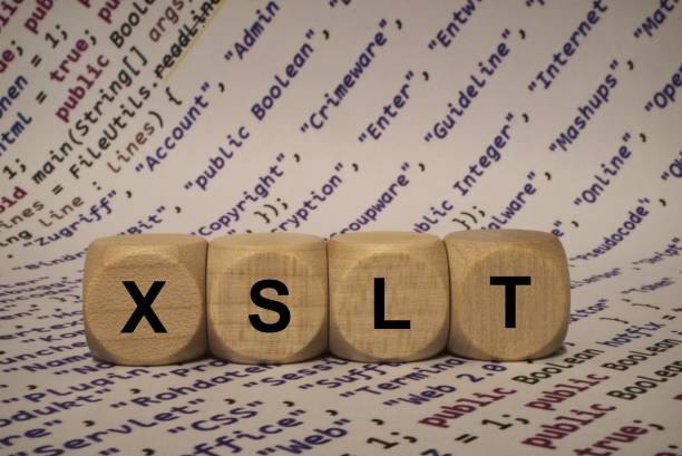 istock xslt - cube with letters and words from the computer, software, internet categories, wooden cubes 806873166
