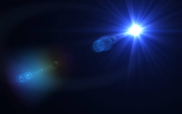 istock Abstract digital of lighting  lens flare in black background 806873766