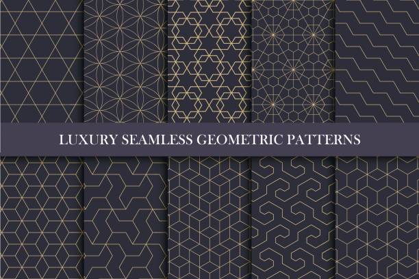 ilustrações de stock, clip art, desenhos animados e ícones de luxury seamless ornamental patterns - geometric rich design. - tiled floor illustrations