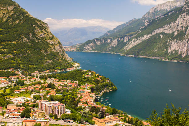 istock Lecco town by mountain lake, Italy 806882896