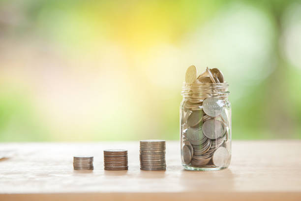 istock Saving money concept, money coin stack growing business 806883364