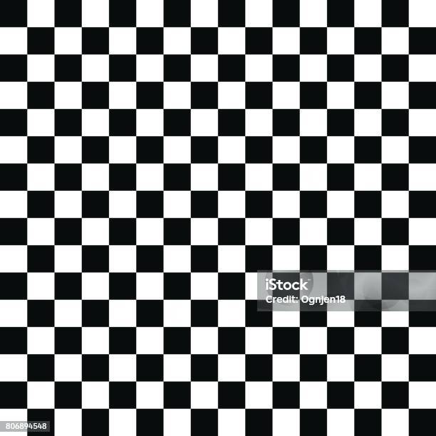Checkerboard Black And White Background For Checker And Chess Square  Pattern With Grid Checkered Floor Board And Table Flag For Race Start And  Finish Graphic Rectangle For Games Vector Stock Illustration 