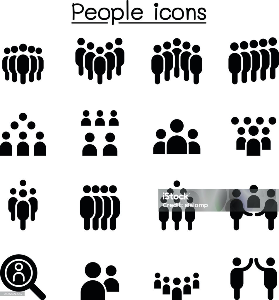 People icon set vector illustration Waiting In Line stock vector