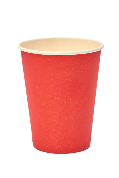 istock Red paper cup isolated on a white background 806897690