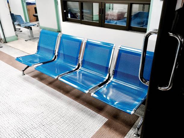 istock Row of Empty Chairs in Waiting Room 806914688